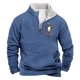 thumbnail image 1 of Sudadera sin capucha para hombre, informal, a la moda, con cuello alto, estampado, con cremallera, jersey de manga larga, blusa de poliéster para hombre, 1 of 3