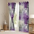 thumbnail image 3 of Homewish Purple Geometric Plaid Blackout Curtains Set of 2 (52x84 Each),Modern Abstract Art Curtain, 3 of 6