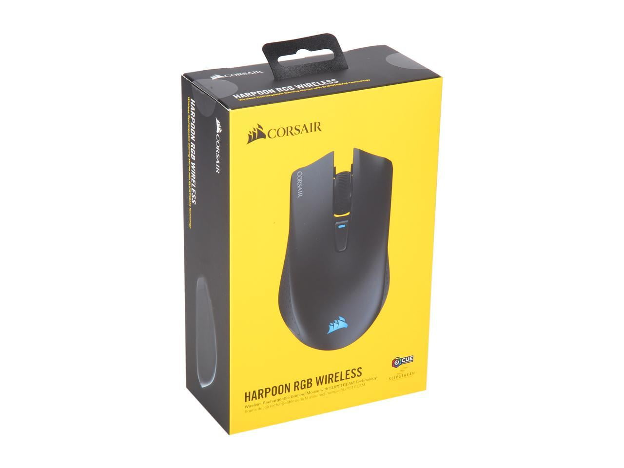 CORSAIR Harpoon RGB Wireless - Wireless Rechargeable Gaming Mouse - DPI Optical Sensor. SlipStream Wireless, Bluetooth or USB Wired Connectivity. Win Without Wires! -