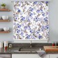 thumbnail image 5 of Purple Brown Spring Floral Sheer Curtains 45" Long, Watercolor Blooming Botanical Summer Light Filering Curtains, Breathable Simi Curtain Privacy Drapes for Kitchen Bathroom Small Window Treatment, 5 of 9