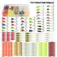 thumbnail image 1 of Gancho 180 Uds plantillas de pesca en hielo señuelos de pesca en hielo Kit de iniciación de pesca en hielo para Walleye Crappie Panfish, 1 of 8