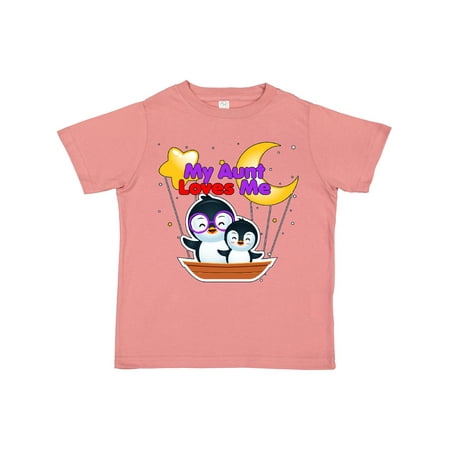 

Inktastic My Aunt Loves Me Penguin Gift Toddler Boy or Toddler Girl T-Shirt
