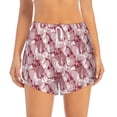 thumbnail image 4 of Lsque Orchids Flowers Printed Women's Running Shorts with Liner Pockets,Elastic Quick Dry Workout Athletic Gym Yoga Shorts,Womens High Waist Shorts-, 4 of 9