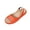 Orange, variant on Women's Sandals Open Toe Slingback Slip On Back Ankle Strap Wedge Slide Sandals Soft Faux PU Leather Cushioned Comfort Footbed Casual Summer Sandals