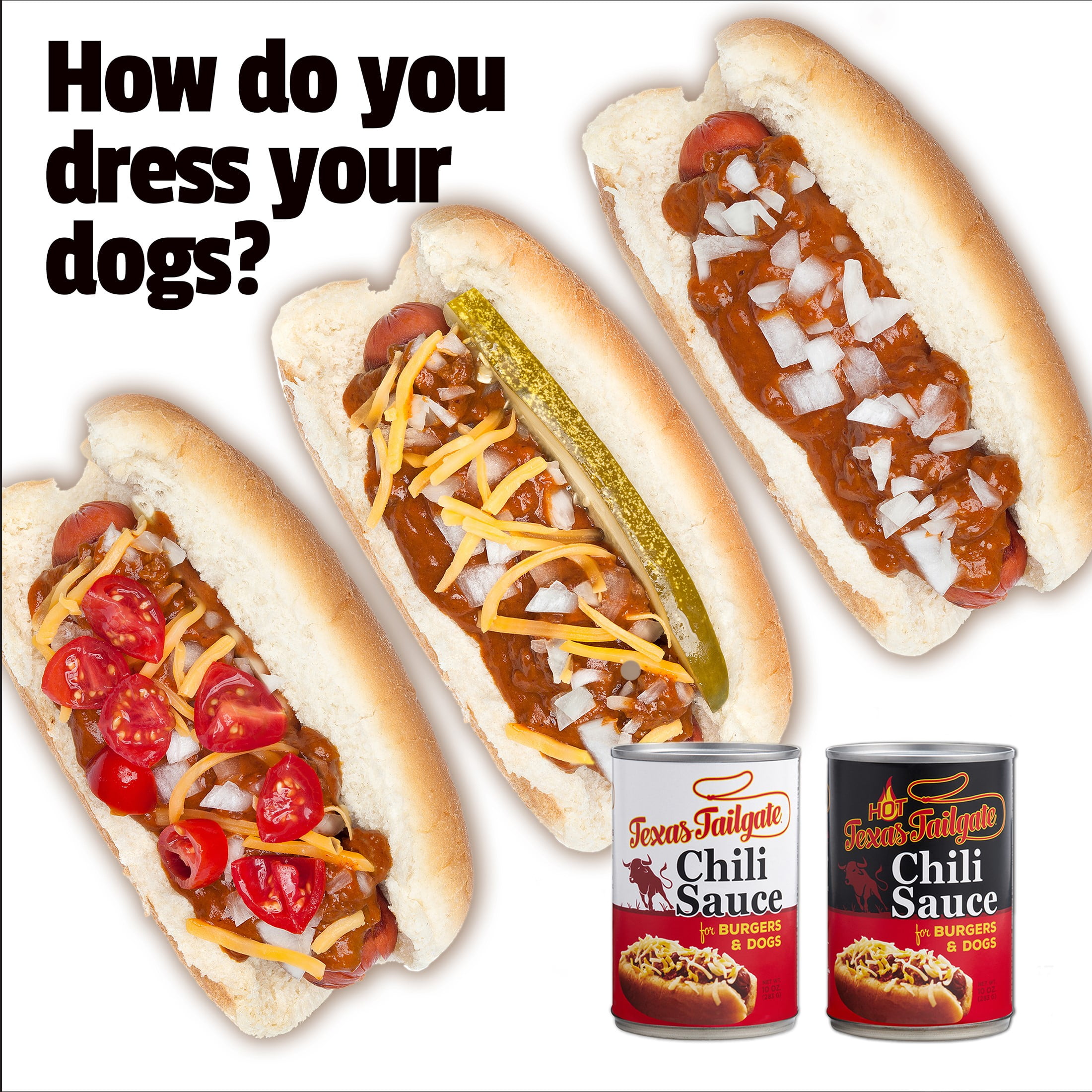 Texas Tailgate Chili Sauce for Burgers & Dogs, 10 oz Can – Ready in 2–3 Minutes Chili Dog Topping