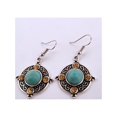 thumbnail image 2 of Round Turquoise Silver Dangle Earrings RTSDE2, 2 of 9