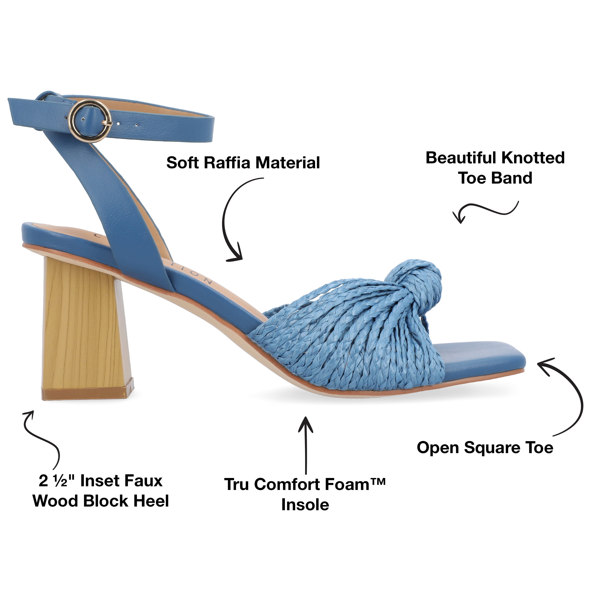 Journee Collection Womens Galinda Tru Comfort Foam Low Block Heel Sandals