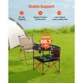 thumbnail image 3 of KFFKFF Folding Camping Table, Portable Lightweight Outdoor Picnic Table, Durable 600D Oxford Fabric with Waterproof Canvas, Includes 4 Cup Holders and Carry Bag, Ideal for Camping, Tailgating, Black, 3 of 9