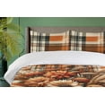 thumbnail image 2 of Ambesonne Floral Duvet Cover Set, Autumn Harvest Floral Tartan, Queen, Pale Vermilion Beige, 2 of 4