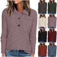 thumbnail image 1 of Sudadera con capucha para mujer,Top informal de manga larga con cuello en V para mujer, jersey de color liso, mezcla de poliéster y elastano suave, ideal para uso diario y en casa, sopatenor, 1 of 9