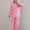 Pink, variant on Elvqul Long Sleeve Pajamas Set for Women Pink Comfortable Button up Plus Size Sleep Shirts Collared Basic with Pocket Pajamas Set