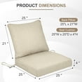 thumbnail image 4 of BPS 25x25 Inch Outdoor Deep Seat Cushion Set, Waterproof Patio Furniture Cushions with Adjustable Straps & Removable Cover for Patio, Deck, or Garden, Brown, 4 of 9