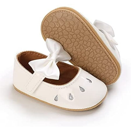 

Baby Girl Mary Jane Flats Shoes Non Slip Soft Sole Infant Toddler First Walker Wedding Princess Dress Crib Shoes