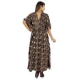 thumbnail image 4 of Moomaya Robe de Nuit Longue Maxi pour Femmes, Cache-Maillot Imprimé à Manches Kimono, Maxi Kaftan, Robe de Nuit, Vêtement de Nuit, 4 of 6