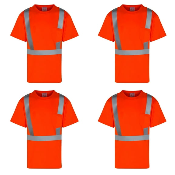 4Pack Everyday ANSI Class 2 Short Sleeve T-Shirt (ORANGE)