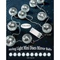 thumbnail image 2 of Cadena de luces con bolas de discoteca Youdepot 10 LED 3 m bola de espejo, 2 of 6