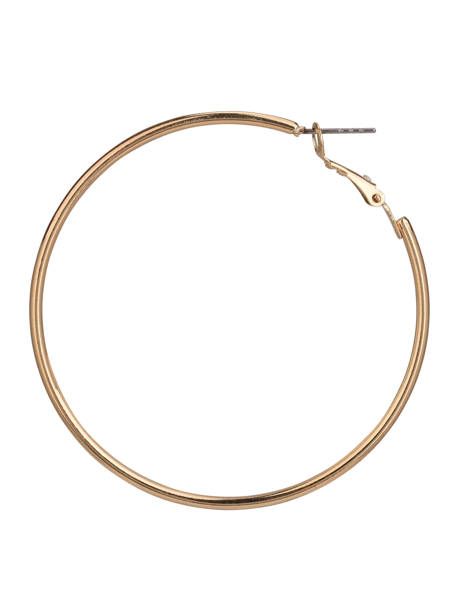 Time and Tru Adult Women's Gold Tone Metal Hoop Earring