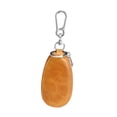 thumbnail image 3 of Funda protectora de piel sintética para llave de coche, con cremallera, para llavero y bolso Marrón claro, 3 of 8