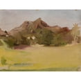 thumbnail image 2 of Jan Ciągliński 18x15 Gold Ornate Wood Frame and Double Matted Museum Art Print Titled - Mountain Landscape. from the Journey to India (1907), 2 of 4