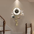 thumbnail image 6 of Gold Wall Clock for Living Room,Large Gold Decorative Wall Clock with Light,Creative Silent Wall Clocks Decorative for Kitchen/Entryway/Bedroom/Office Metal Wall Decor, 6 of 7