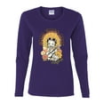 thumbnail image 2 of Wild Bobby Betty Boop Good Vibes Only Betty Boop Womens Long Sleeve T-Shirt, Purple, Small, 2 of 5