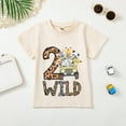 thumbnail image 2 of TTUHYWXI Kids Toddler Baby Boys Girls Birthday T-Shirt Wild One/Two/Three/Four Years Jungle Safari Animal Shirt (White, 4-5 Years), 2 of 4