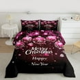 thumbnail image 2 of Manfei Cartoon Snowflake Tree Full Size Comforter Sets, Happy New Year Bedding Comforter Set, Pink Christmas Ball Reversible Bedding Sets, Super Cozy Room Decor, 3-Piece, 2 of 8