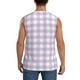 thumbnail image 4 of Balery Purple Checkboard Camisetas sin mangas para hombre, absorbe la humedad y protege contra el mal olor.-X-Large, 4 of 7
