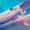 Blue Pink, variant on Castle Fairy Cartoon Salamander Black Out Curtains,Axolotl Curtains Pack of 2 (42x63 Each)