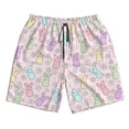 thumbnail image 3 of Uemuo Colorful Bunny Pattern Men's Swim Trunks Hawaiian Beach Bathing Suit Swimsuits Beach Quick-Dry Shorts with Pockets-3X-Large, 3 of 9
