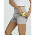 thumbnail image 3 of Real Essentials 3 Pack: Women's 16" Active High Waisted Skort Skirt Pockets - Running Tennis Golf Gym (Available In Plus), 3 of 7