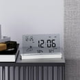 thumbnail image 2 of Lksixu Multi-function Digital LCD Large Screen Weather Clock Indoor Temperature And Humidity Meter With Alarm Clock Weekly Calendar Weather Forecasts digital alarm clock Electronics for Home Office, 2 of 9