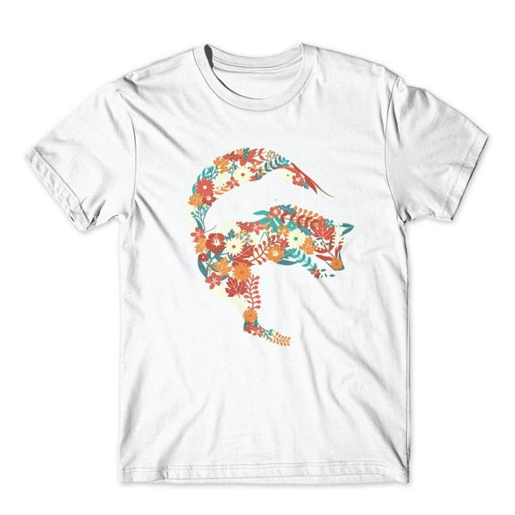 Mighty Circus Fox Flower Dolphin T-Shirt 100% Cotton Premium Tee NEW - White, Extra Large