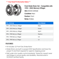 thumbnail image 2 of Front Brake Rotor Set - Compatible with 1993 - 2002 Mercury Villager 1994 1995 1996 1997 1998 1999 2000 2001, 2 of 2