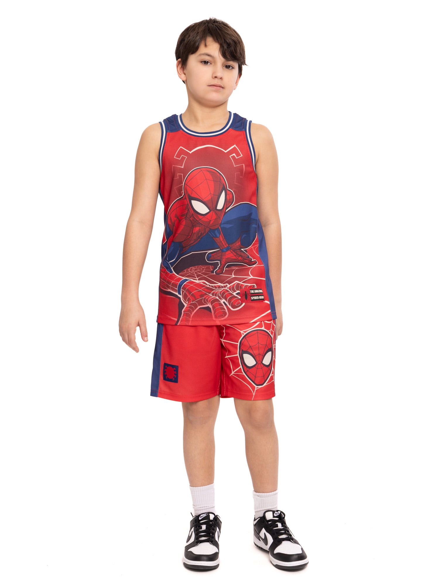 Spider Man Boys Basketball Jersey and Shorts Set, 2-Piece, Sizes 4-12