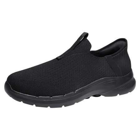 NOKIO Men S Breathable Mesh Sneakers Comfortable Casual Shoes For Men Men S Slip-On Loafers Ladies Fashion Solid Color Mesh Breathable Round Toe Lace Up Low Top Flat