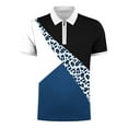 thumbnail image 2 of Chemise Décontractée à Manches Courtes Imprimée pour Hommes, T-Shirt Léger à Fermeture Éclair avec Col Rabattu pour la Maison et Usage Quotidien, 2 of 5