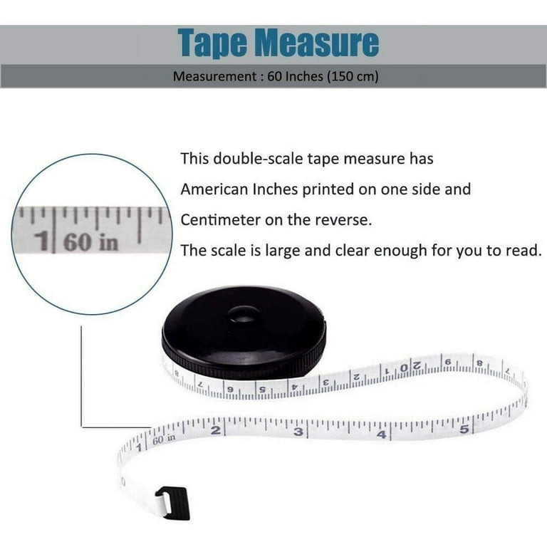 Retractable Soft Tape Measure 60-Inch 1.5 Meter Round Plastic Measuring  Tape Random Color