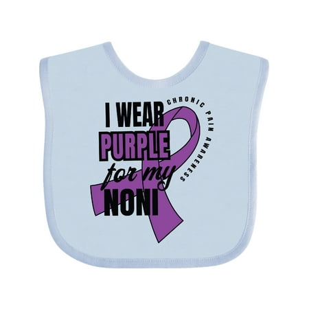 

Inktastic Chronic Pain I Wear Purple For My Noni Gift Baby Boy or Baby Girl Bib