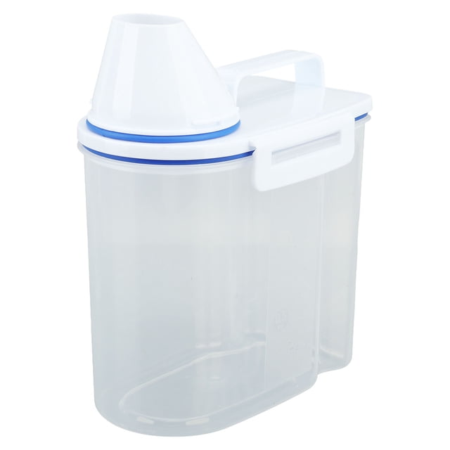 Rice Storage Bin Cereal Containers Dispenser, Thicken Plastic Clear Food Storage Box With Pouring Spout Airtight Pour Spout Food Storage Container With Measuring Cup Clear