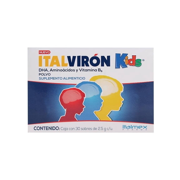 Suplemento alimenticio Italvirón kids en polvo 30 pzas de 25 g c/u