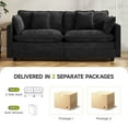 thumbnail image 6 of Domicare Modern Loveseat Sofa, 2-Seater Sectional Sofas for Living Room, Living Room Furniture,Dark Grey, 6 of 8