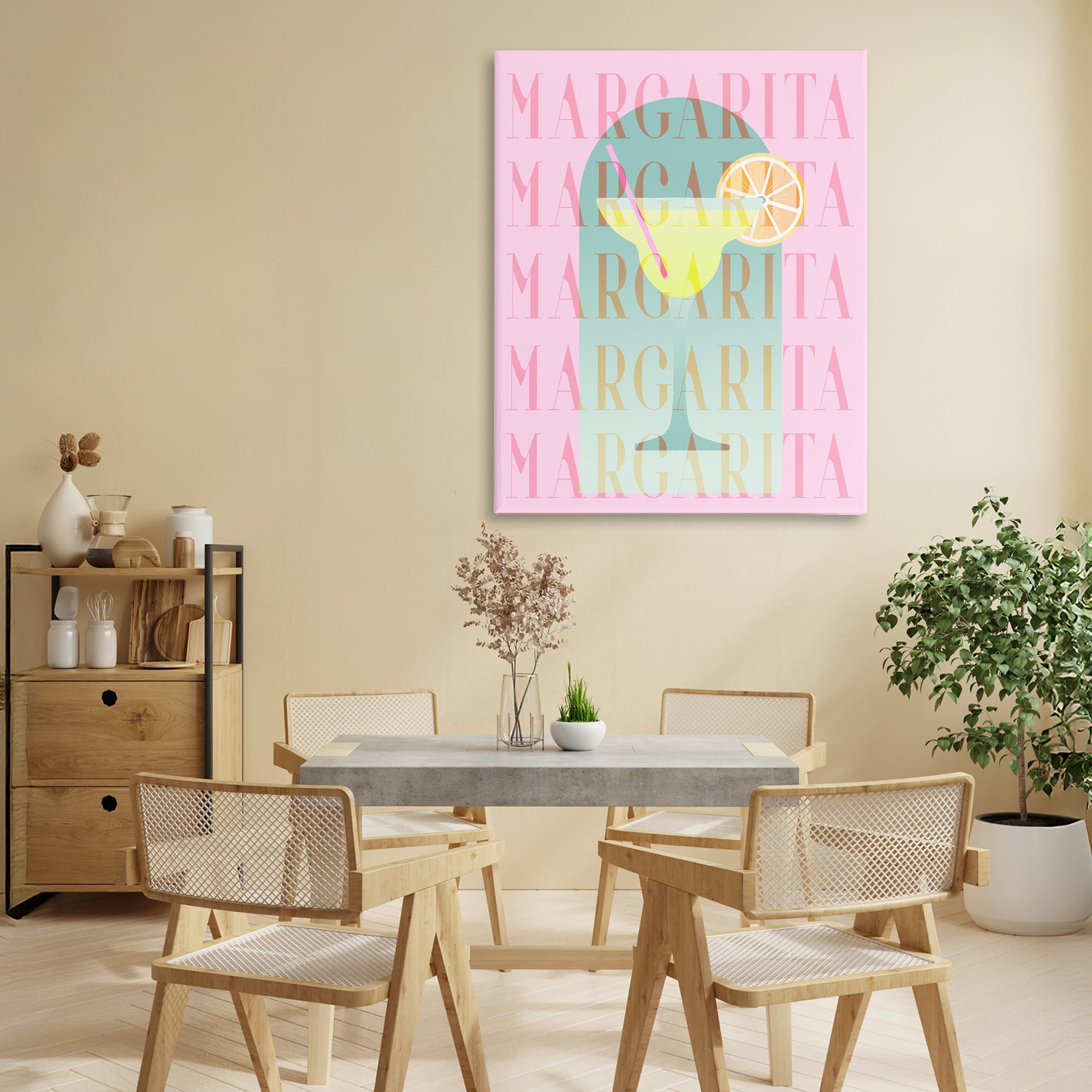 Retro Pastel Margarita Canvas Wall Art, design by Lil' Rue