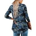 thumbnail image 2 of Traleubie Womens Plus Size Tunic Tops Wrap Shirts New Spring Autumn Casual Long Sleeve V Neck Botton Up Floral Henley Blouses for Leggings Loose Fit Flattering Tunic Tees Ruched Blouses Clothes L-4XL, 2 of 8