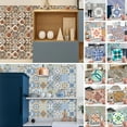 thumbnail image 1 of Goory 24Pcs Tile Stickers Wall Kitchen Bathroom Floor Moroccan Style Home Decor Vinyl Decal Sticker, 1 of 8