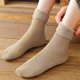 thumbnail image 2 of UJNDER Women Knitted Lined Thermal Mid Calf Stockings Winter Warm Snow Boot Socks for Adult Beige, 2 of 4