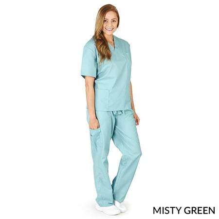 

M&M SCRUBS Unisex Solid Scrub Set Women Medical Uniforms 102