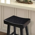 thumbnail image 4 of Furniture of America Quyra Solid Wood Indoor Saddle 25-inch Bar Stools, Black (Set of 2), 4 of 5