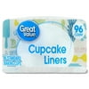 Great Value Cupcake Liners, White, 96 Count