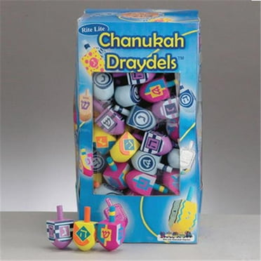 Rite Lite DRL-9-BU Small Painted Wood Chanukah Draydels- Assorted Colors - Pack Of 100